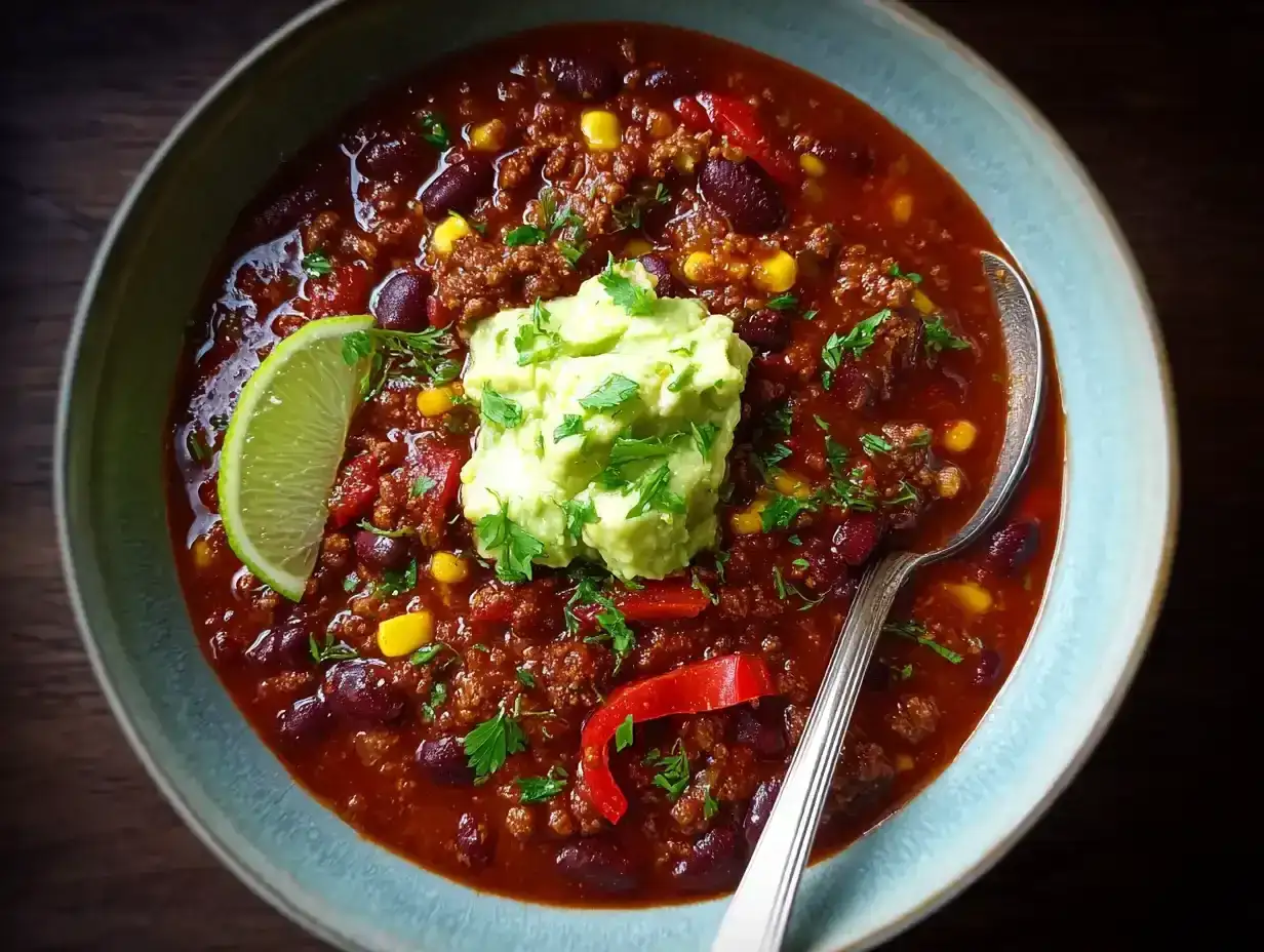 Chili con carne som blir mustig och smakrik